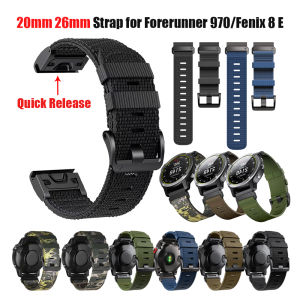 22mm 26mm Nylon Watch Strap For Garmin Fenix 8 E 51mm/Enduro3  Band instinct 3 2X/Forerunner 970 QuickFit Bracelet Replace Bands