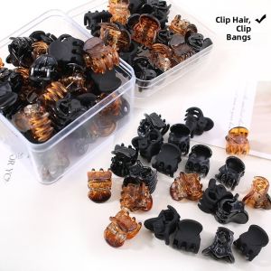 Black Braided Mini Princess Hair Clip Side Card Edge Clamp Hair Accessories Small Size Korean Style Fresh out Fashion Jewelry