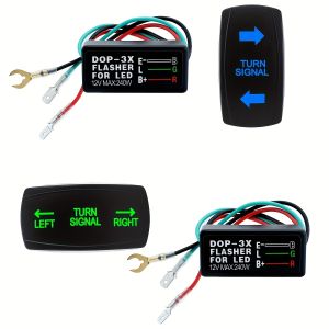 Turn Signal Rocker Switch with Flasher LED On/Off/On ATV UTV Kit Compatible with Universal Motor Internal Switch.