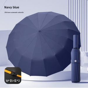 Buckle Automatic Umbrella Extra Large Reinforcement Thickened Men Classy Female Sunny and Rainy Two Special Car Reverse Foldable