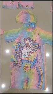 BAJU RENANG PENDEK TERUSAN ANAK GADIS SET DENGAN TOPI BAHAN TEBAL MOTIF LUCU PRODUK IMPOR