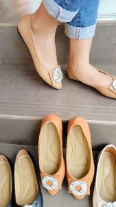 NASRU Sepatu Wanita Flat Shoes Kulit Premium Pentopel Flatshoes Lentur Elastis Soll Karet - PDR13