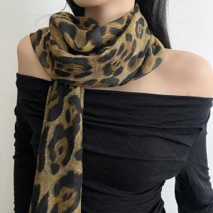 Khăn Choàng Lông Da Báo Mỹ Cổ Điển Cho Nữ Dài Bằng Lụa Pure Desire Phong Cách Khăn Choàng Cổ Mùa Đông Xuân Thu