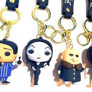 Wednesday Addams The Addams Family Keychian Gothic Student Backpack Pendant Car Keyring Cute Collect Doll Cartoon Accessories Toys Couple Birthday Gift