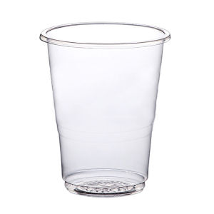 แก้วน้ำใช้แล้วแบบใสหนาขนาดเล็ก ระดับอาหารสำหรับใช้ในธุรกิจ บรรจุกล่องเต็ม แก้วพลาสติกลายดอกไม้สำหรับรับประทานอาหาร