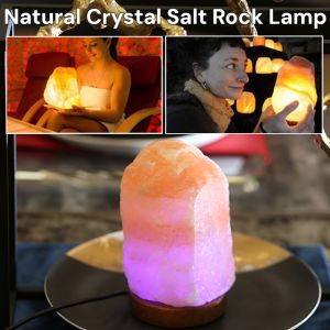 Himalayan Salt Lamp Natural Crystal Lamp Wealth Attracting Night Light Crystal Salt Rock Lamp Atmosphere Lamp