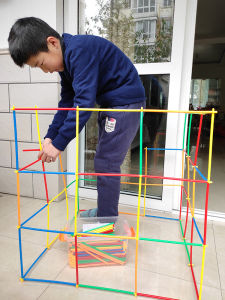 Educational Building Blocks Toys for Boys Preschool Construction Area Materials Snap Together Straw Blocks Childrens Playthings