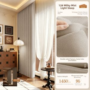 Elegant Luxury Full Blackout Curtains Vintage Style Living Bedroom