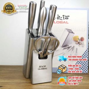 Bộ Dao Bếp Nhật Bản Cao Cấp 7 Món Chất Liệu Thép Không Gỉ Cromova 18 Hàng Chính Hãng