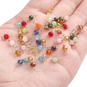 5pcs 4mm Glass Bead Pendant Small Charms For Handmade Bracelet Necklace Earring Keychain DIY Craft Jewelry Making