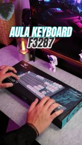 AULA Gaming Keyboard Mechanical TKL F3287 Rainbow Backlight 87 Keys Tenkeyless Mekanikal Wired USB Gaming Keyboard Original Garansi 1 Tahun