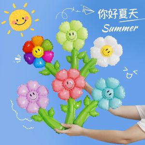 ดอกทานตะวันยูนิคอร์นสีสันสดใส ของตกแต่งวันเกิด ดอกไม้กีบเพลิง งานวิทยาลัย ห้องเรียน ของเล่นสำหรับถ่ายภาพ ดอกทานตะวันดอกไม้บัลลังก์