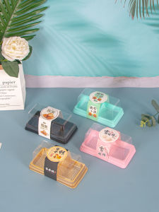 Bakery Packaging Box for Pastry Egg Yolk Crisp Snow Bride 2 Pieces per Box Canele Small Cake Moon Cake Transparent Box