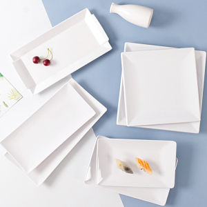 Bát Đĩa Ăn Uống Màu Trắng Hình Chữ Nhật Dùng Để Nướng Thịt Bò Và Các Món Ăn Kèm Đĩa Đựng Thức Ăn Dùng Cho Khách Sạn Và Nhà Hàng