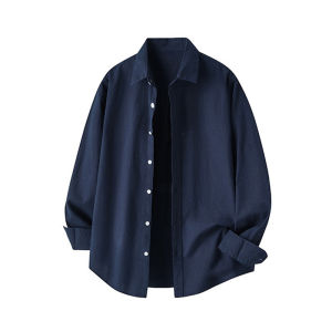 TUCANO | Cotton Retro Turn-Down Collar Long Sleeve Mens Shirt Loose Casual