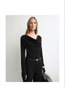 Slow Luxury Cashmere Dropped Neck Saddle Shoulder Relaxed Elegant Knit Top