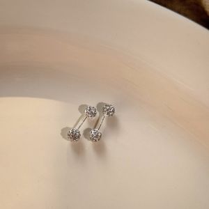 Dopamine Candy Colored Flash Diamond round Ball Earrings Womens S999 Pure Silver Ear Jewelry Summer Hoops Fresh Outlined