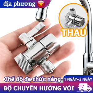Van Chia Nước Vòi Rửa Bát Đồng Thau Cao Cấp - Đầu Nối 1 Vào 2 Ra Đa Năng Cho Máy Giặt / Máy Lọc Nước RO