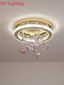Lampu hias kristal K9 mewah kamar tidur lampu langit-langit LED lampu langit-langit ruang tamu ruang makan koridor lampu kristal kreatif baru lampu
