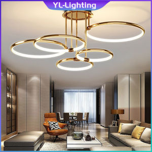 New LED gold bedroom chandelier round living room ceiling llight decorative pendant lamp 12