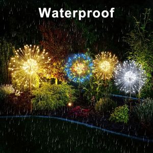 1 Pack Solar Firework Light OutdoorIP65 Waterproof Solar Garden Flower Lights With 8 Lighting Modes For Outdoor Lighting