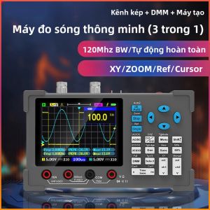 Máy Đo Dao Động Kỹ Thuật Số Cầm Tay Máy Phát Tín Hiệu Vạn Năng 3 Trong 1 Kênh Đôi Băng Thông 120 MHz Tốc Độ Lấy Mẫu 250MSa/s Màn Hình 30-49 Inch