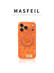 MASFEIL | Tình yêu màu cam phù hợp với ốp điện thoại di động Apple 17promax iPhone17pro có chân đế ip17 trọn gói Fo5 điểm tựa từ tính internet dành cho nổi tiếng ốp bảo vệ