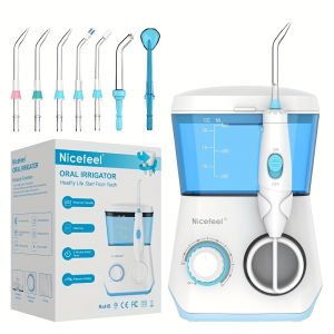600ml Professional Oral Water Flosser 10-Pressure Electric Oral Irrigator 7 Tips Braces Clean 600 ml Dental Jet Home Travel