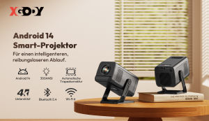 [New] XGODY Gimbal 5 GO Portable Projector Android 14 WIFI 6 BT 5.4 Native 720P 300 ANSI Built-in Speaker Smart projector Home Theater