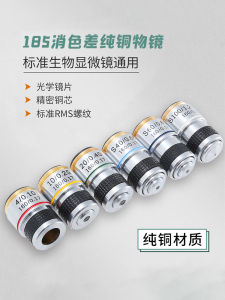 High Magnification Biological Microscope Objectives 4X10X20X40X60X100X Chromatic Aberration Correction for Science Experiment Toys