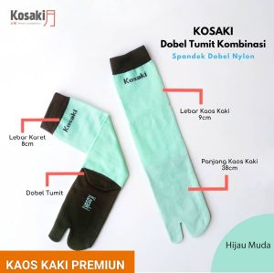 Kaos Kaki Muslimah Kosaki KOMBINASI M Kaos Kaki Jempol Kaos Kaki Dobel Tumit-HIJAU MUDA
