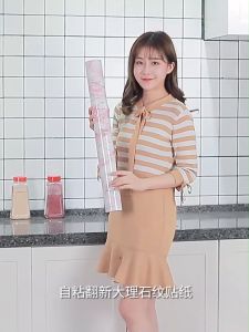 Enhance Your Kitchen with Heatproof PVC Thickened Marble Wallpaper