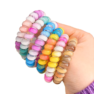 Gradient telephone wire scrunchie tie hair high elastic rope Ponytail Holder hair accessories