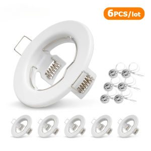6pcs Recessed Downlight Frame LED Ceiling Fixtures Downlight GU10 MR16 Ceiling Spot Lights Fitting Fixture