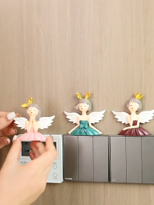 Malaikat Gadis Kreatif 3D Tiga Dimensi Switch Stiker Soket Dekorasi Stiker Dinding Interior Stiker Dinding Hiasan DindingAngel girl creative 3d three-dimensional switch stickers socket decoration stickers interior wall stickers wall wall decorations