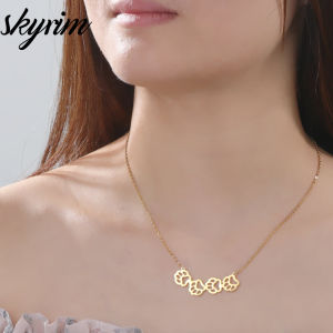 SKYRIM Womens Necklace Hollow Dog Paw Print Pendant Necklace Fashion Jewelry Necklace for Friends