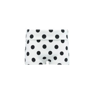 audwyn | Fitted and Flattering Retro Style Black and White Dotted High Waist Shorts Elastic and Breathable
