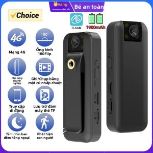Camera Hành Trình Không Dây Mini PEGATAH 4G 4K UHD Có Thể Sạc Lại Tích Hợp Camera Quay Phim Di Động Với Góc Quay 180 Độ °   Máy Quay Video Thực Thi Pháp Luật Lật Mặt