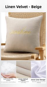 ZHIMENGREN | Large Size Linen Fleece Pillow and Backrest Cover for Sofa Chair Bed