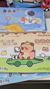 EZYLITTLES Drawing Notebook with Reward Stickers Chilren Canvas Cute Student A4 Writing Sketchbook School Kid Stationary