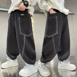 Loose Sport Pants for Boys Spring Autumn Style Elementary School Students Trendy Trousers Comfortable Casual Long Pants