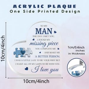 CIFbuy | CIFBUY Acrylic Plaque 2D Flat Romantic Couple Gift For Husband Boyfriend Versatile Home Desktop Display Art Decor Ornament