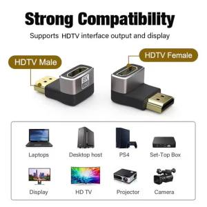 Bộ Chuyển Đổi HDMI 2.1 Tương Thích Nam Sang Nữ 8K 60HZ 4K 120HZ Đầu Nối Khuỷu Tay Thẳng Cho PC TV PS5 Laptop HDTV Sang HDTV