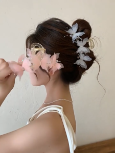 SK-C1384 Jepit Rambut Wanita Motif Kupu Kupu Mutiara Jepitan Butterfly / Hair Claw Jeday Rambut