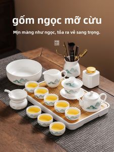 XIANGYE | Luxe Traditional Chinese Tea Set Jade White Porcelain