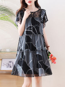 DAIXIANGFEIZI | Đầm Chiffon Tay Ngắn Mùa Hè Size M-L