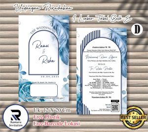 50 Pcs Undangan Pernikahan 1 Lembar E