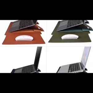 SKplus 13.3 Inch/15.4 Inch PU Leather Laptop Sleeve Case Multifunction Cooling Stand Laptop Bags - Fulfilled by SKplus