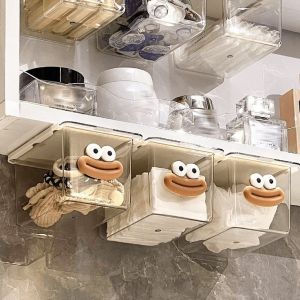 Transparent Drawer Storage Box Mirror Cabinet Lower Drawer Storage Box Cartoon Bathroom Cosmetics Cabinet Pull-Out Storage Rack
