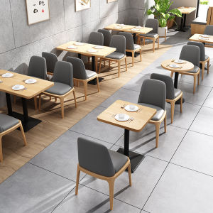 Noodle Restaurant Dining Dessert Restaurant Table 4 People 2 Commercial Coffee Creamer Tea House Western Restaurant Dining-Table Chair Combination Iron Art